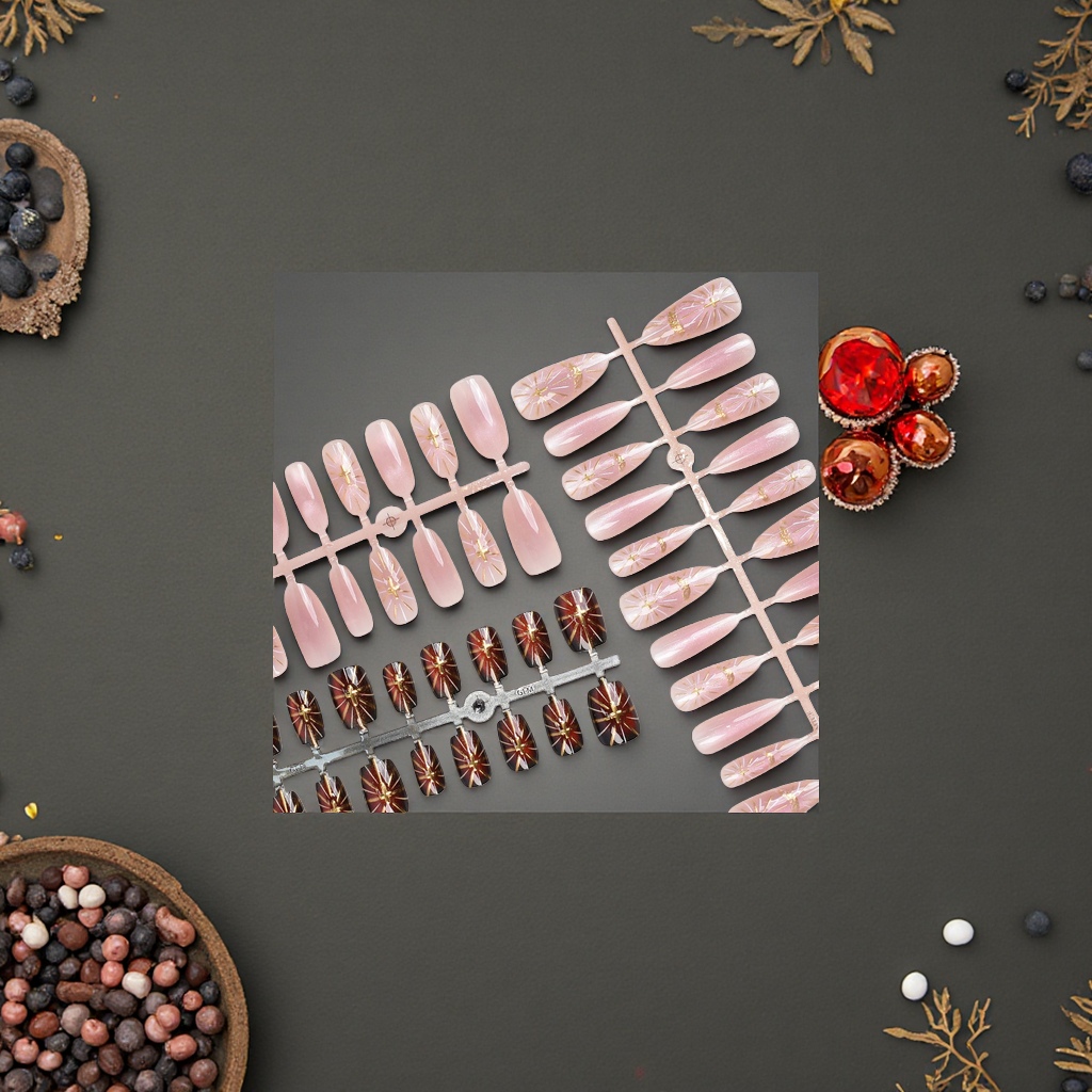 Korean-style nail patches, removable nail patches, glitter nail patches, 100-piece set details Picture