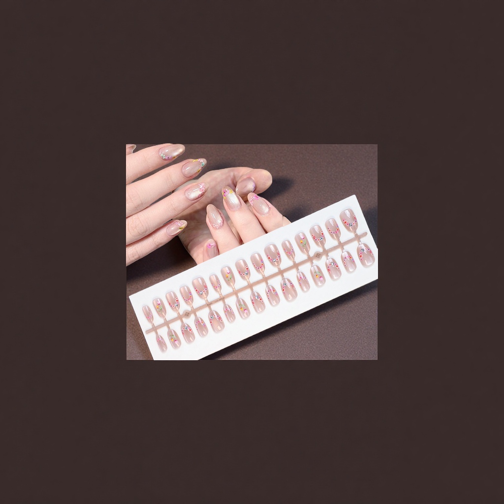 Wearable nail art patches, removable nail art pieces, diamond nail art materials, nail polish glue accessories Application Scenario