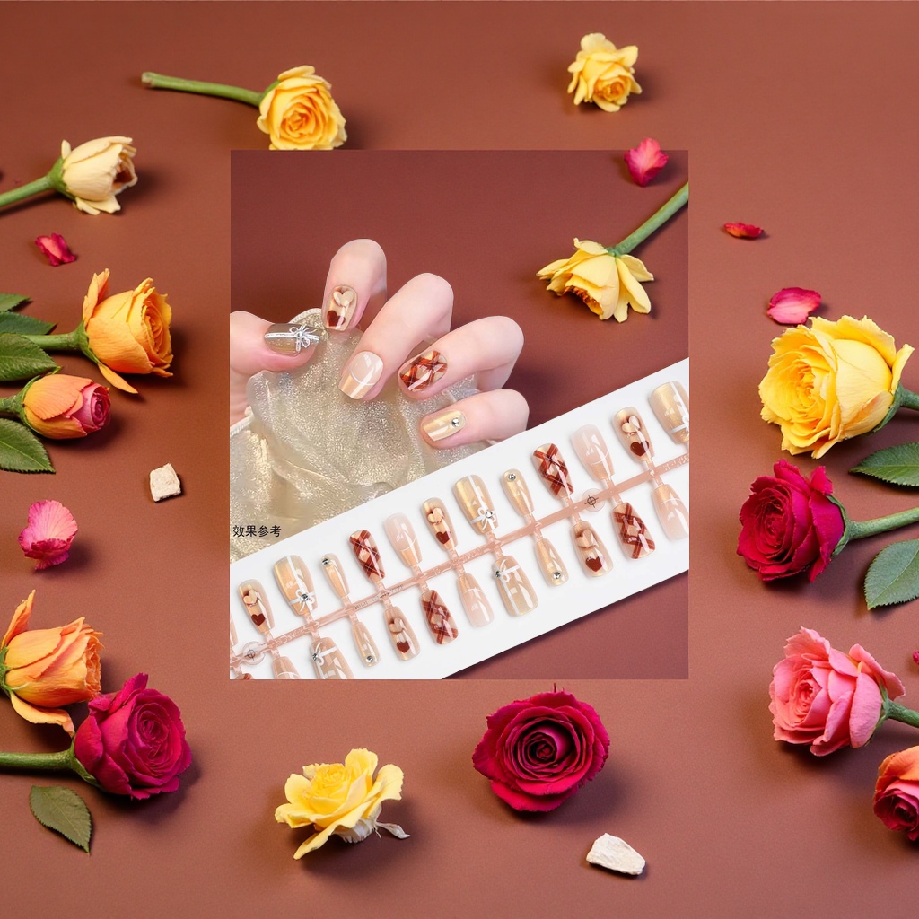 Wearable nail art patches, removable nail art pieces, nail art tool set, home nail art materials 210353422 Application Scenario
