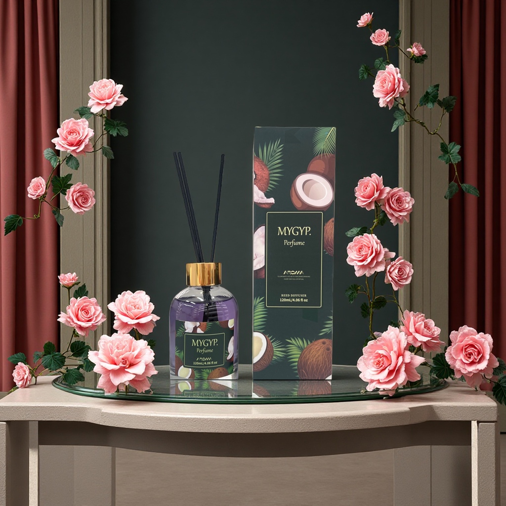 MYGYP热带椰子无火香薰120ml持久扩香家用除臭香氛批发