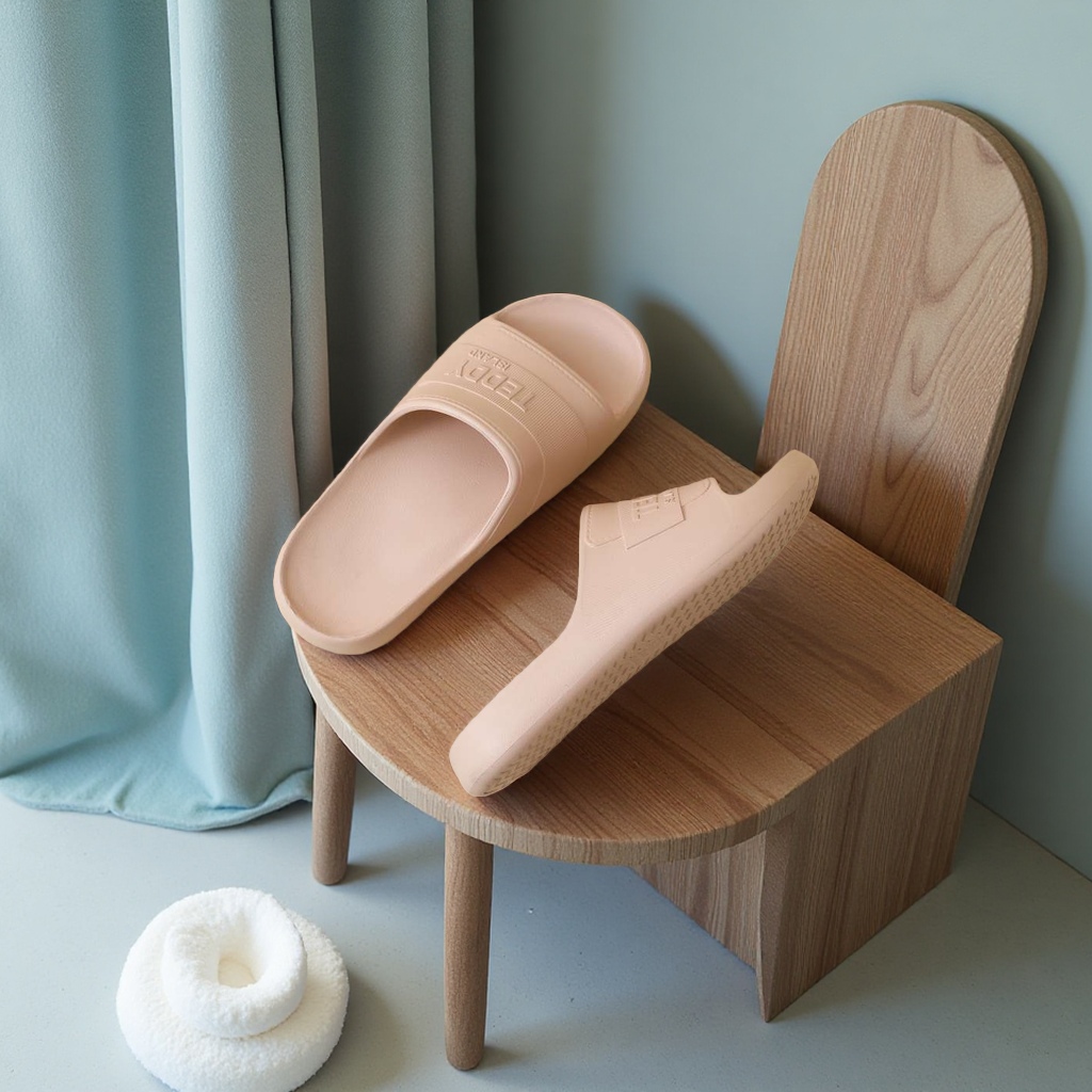 Anti-slip summer home plastic slippers, breathable, comfortable, soft, shock-absorbing, TE pink details Picture