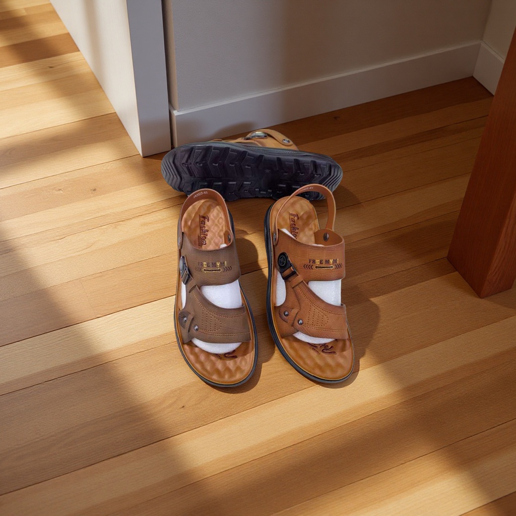 Fashionable and simple men's leather home slippers Application Scenario