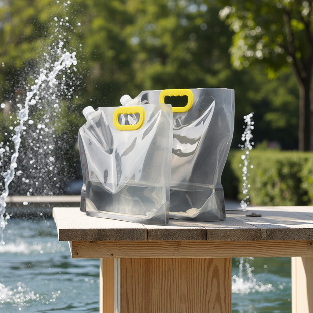 富氢水袋五升大口径吸嘴袋户外便携手提袋塑料自立袋