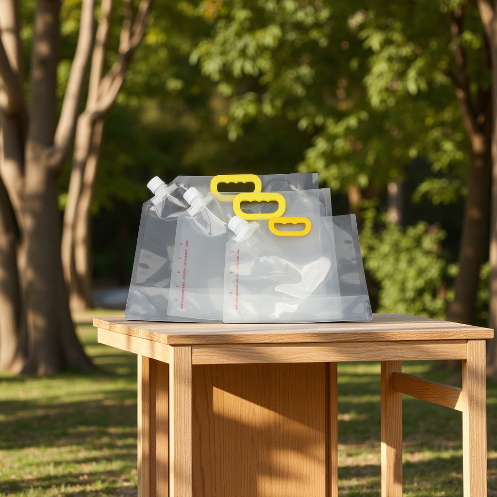 Hydrogen-rich water bag, 5-liter large-diameter spout bag, outdoor portable handbag, plastic stand-up bag Specification image