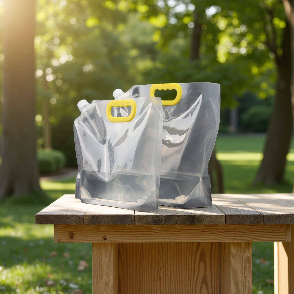 Hydrogen-rich water bag, 5-liter large-diameter spout bag, outdoor portable handbag, plastic stand-up bag Item Picture