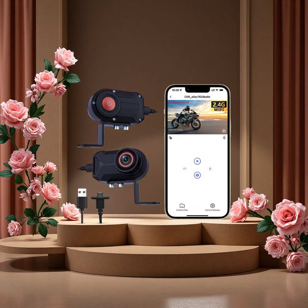 Moto Wi-Fi tacógrafo 1080P hd visión nocturna almacenamiento inteligente Item Picture