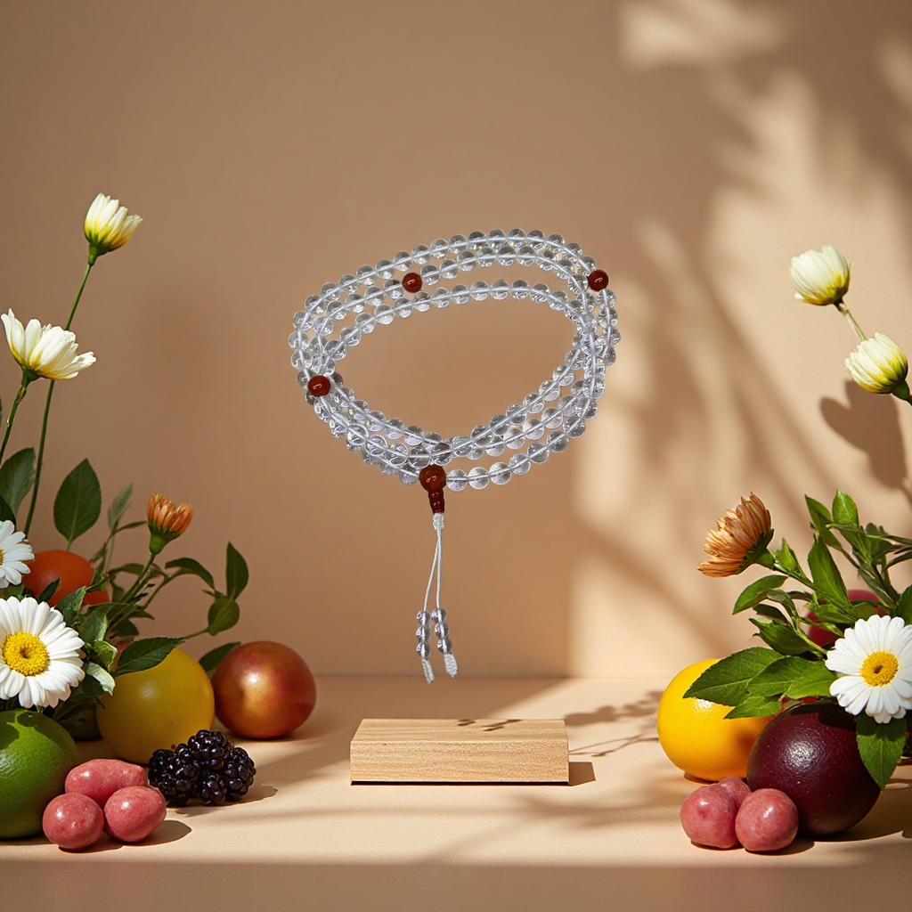 8mm white crystal 108-bead Buddhist prayer beads bracelet with natural Bodhi beads Application Scenario