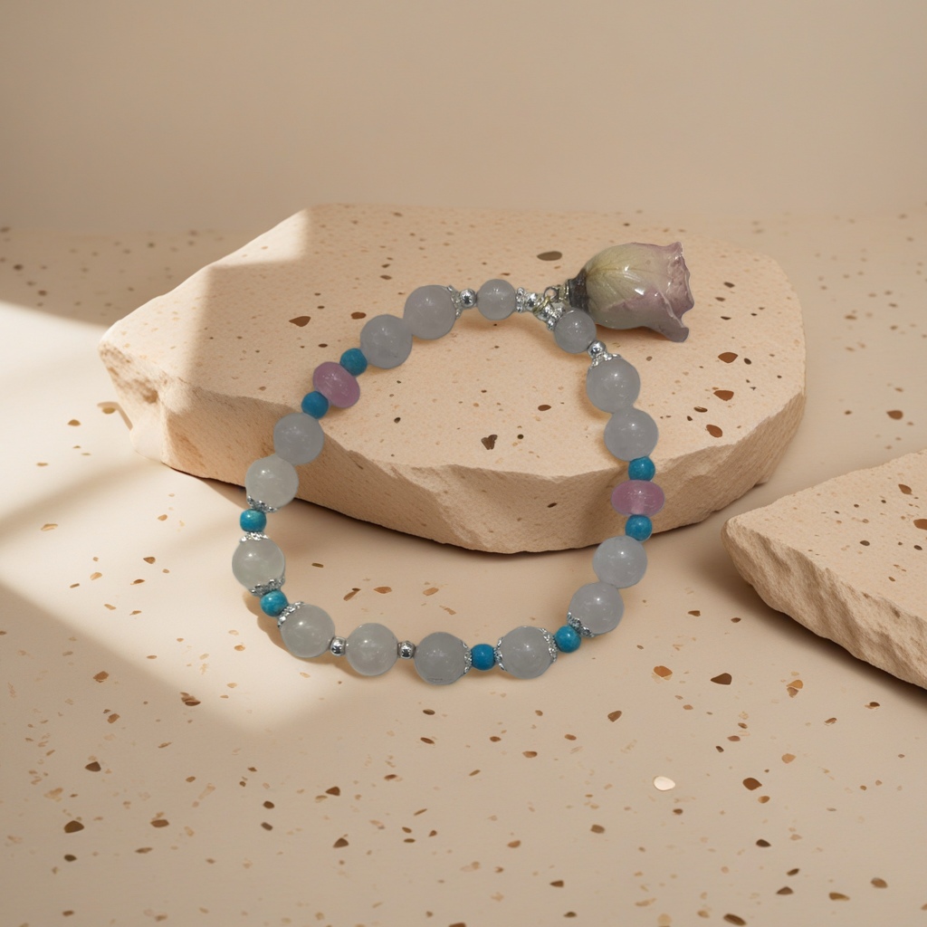 Natural crystal bracelet for ladies, simple and fashionable. Pure silver chain as a gift for your girlfriend Application Scenario