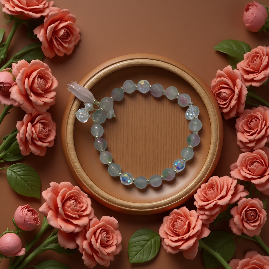 A fashionable and simple natural crystal bracelet for women as a gift for your girlfriend and best friend details Picture