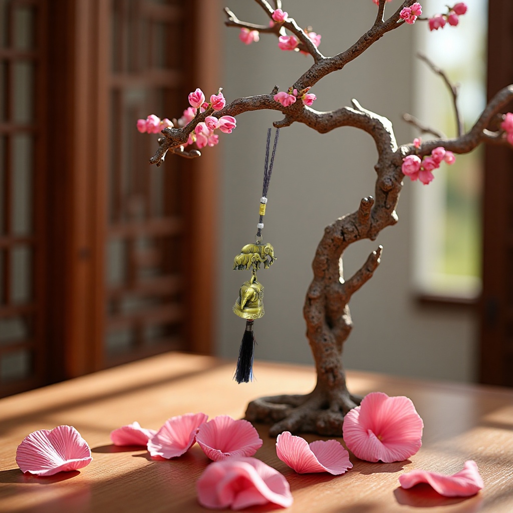 Elephant wind chime pendant with pastoral creativity Specification image