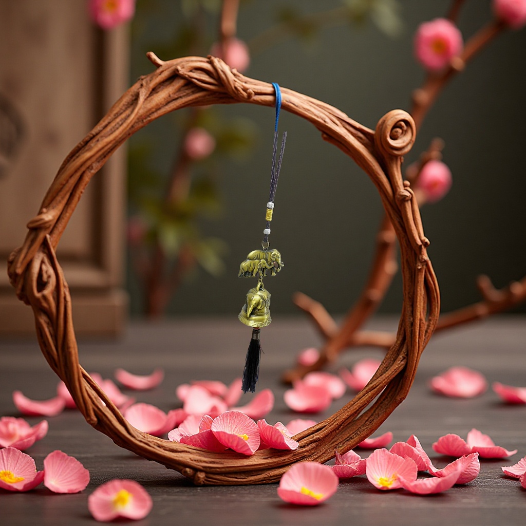 Elephant wind chime pendant with pastoral creativity details Picture
