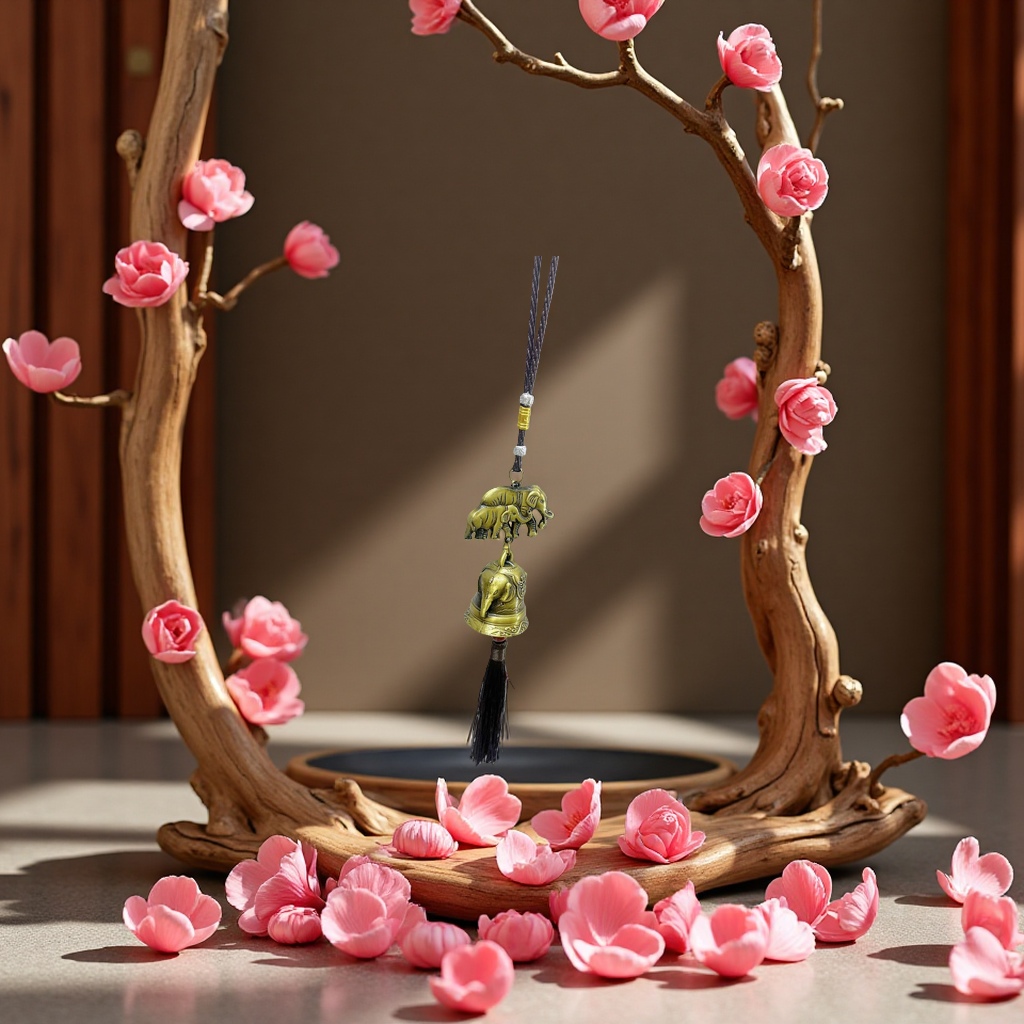 Elephant wind chime pendant with pastoral creativity