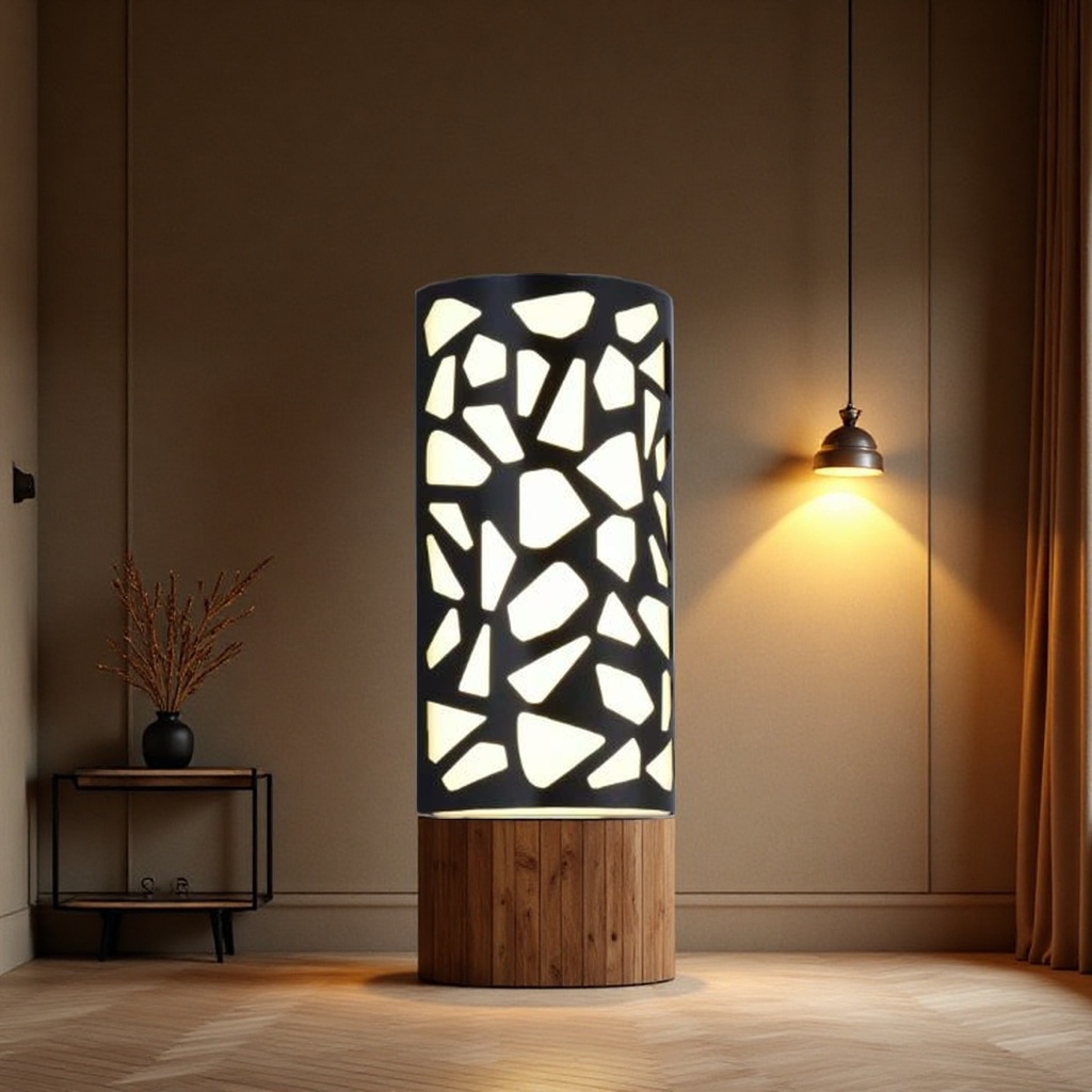 Wabi-sabi style standing lamp, gypsum table lamp, starry sky lamp, wall lamp and decorative painting combination set Specification image