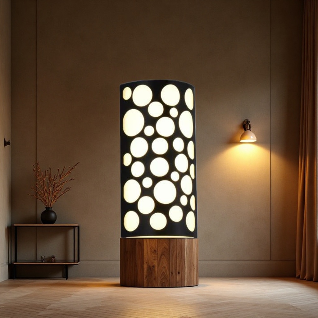 Wabi-sabi style standing lamp, gypsum table lamp, starry sky lamp, wall lamp and decorative painting combination set Application Scenario