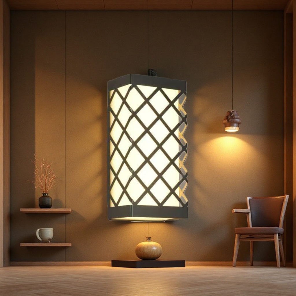 Wabi-sabi style standing lamp, gypsum table lamp, starry sky lamp, wall lamp and decorative painting combination set Item Picture