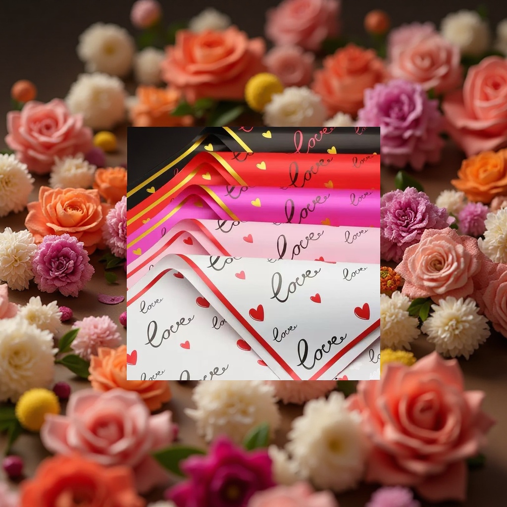 Heart-shaped flower wrapping paper, exquisite gift box packaging, reusable handmade paper Application Scenario