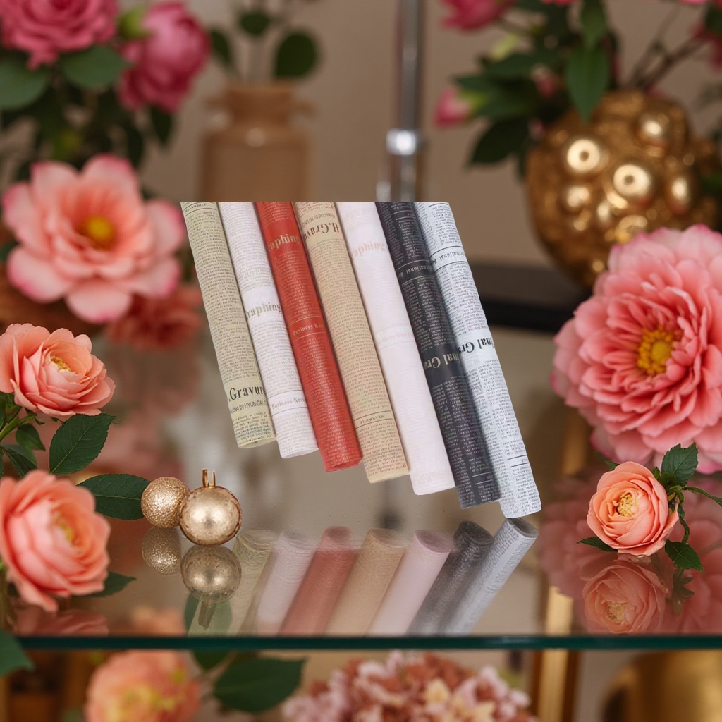 The flower wrapping paper is simple and the gift box is beautifully packaged. It is made of reusable and environmentally friendly paper for giving as a gift Specification image