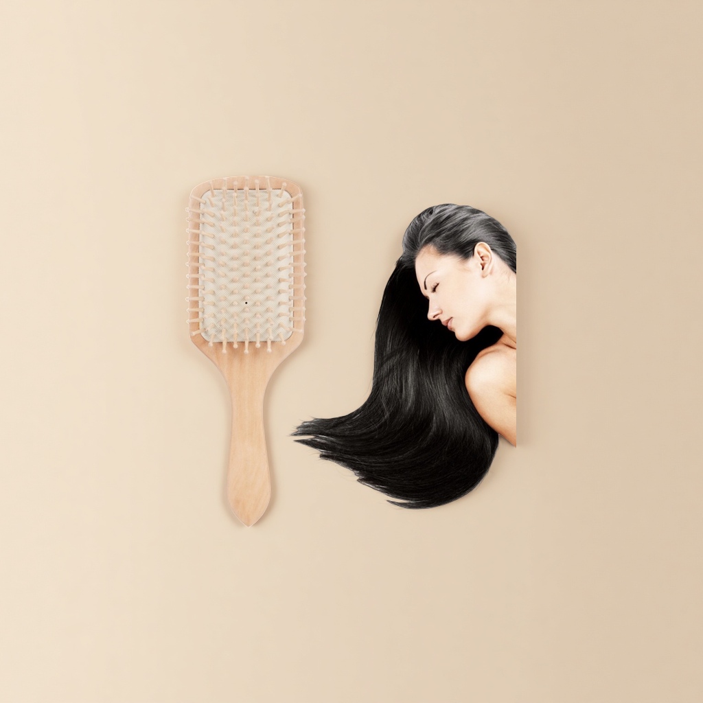 Meridian massage comb, health care airbag square large board wooden comb, portable washing, grooming and hair care comb details Picture