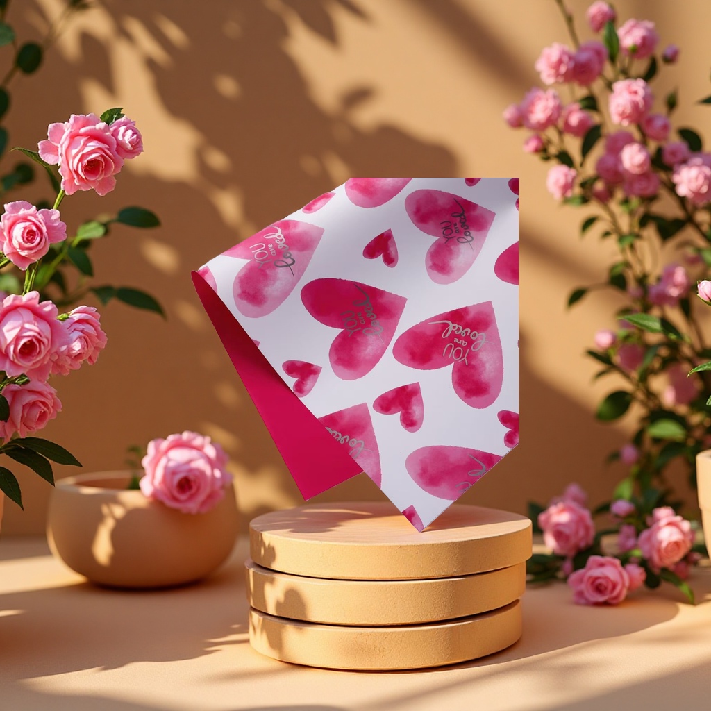 Simple flower wrapping paper gift box with exquisite packaging. Reusable eco-friendly paper for gifting. Tel: 095410055 Specification image