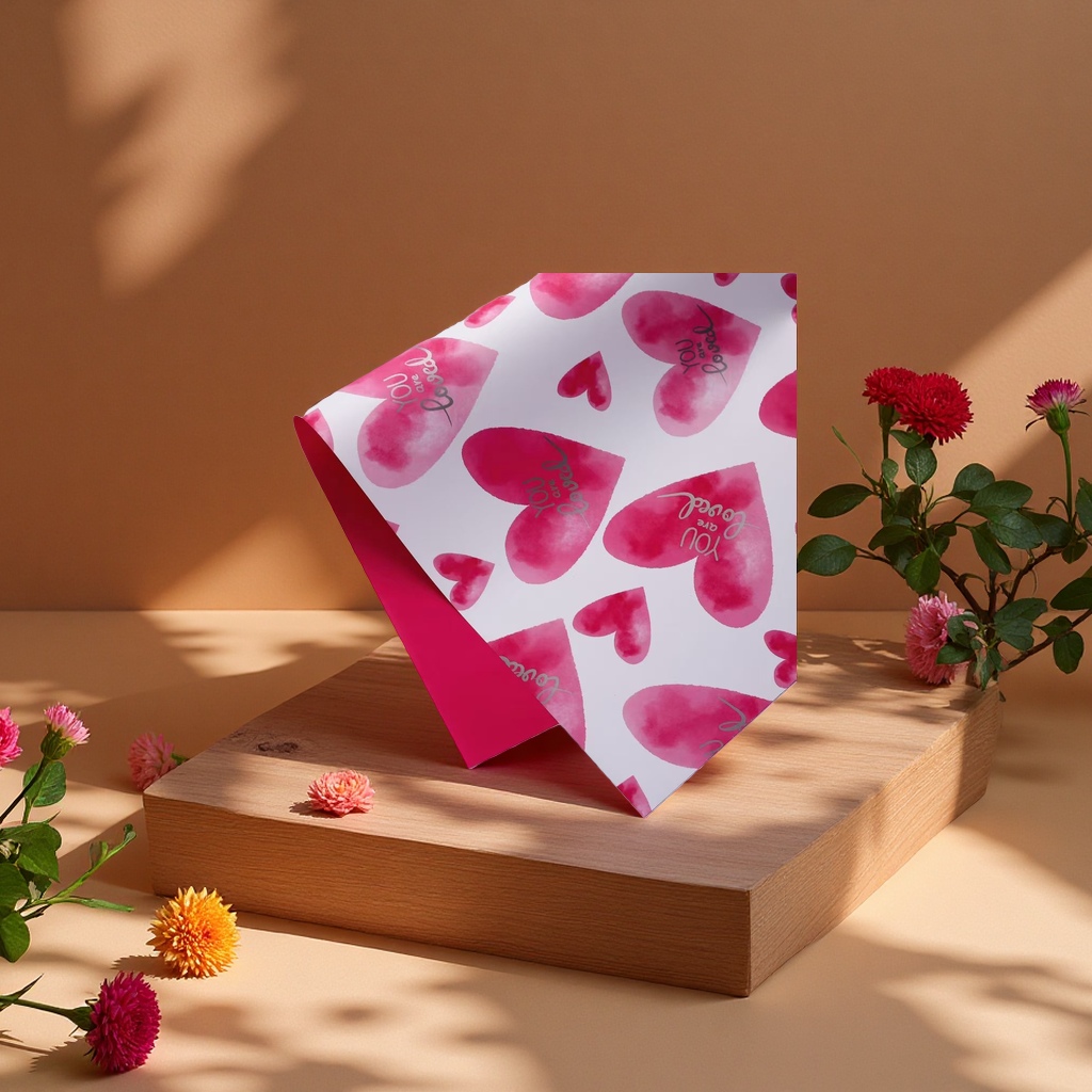 Simple flower wrapping paper gift box with exquisite packaging. Reusable eco-friendly paper for gifting. Tel: 095410055 Application Scenario
