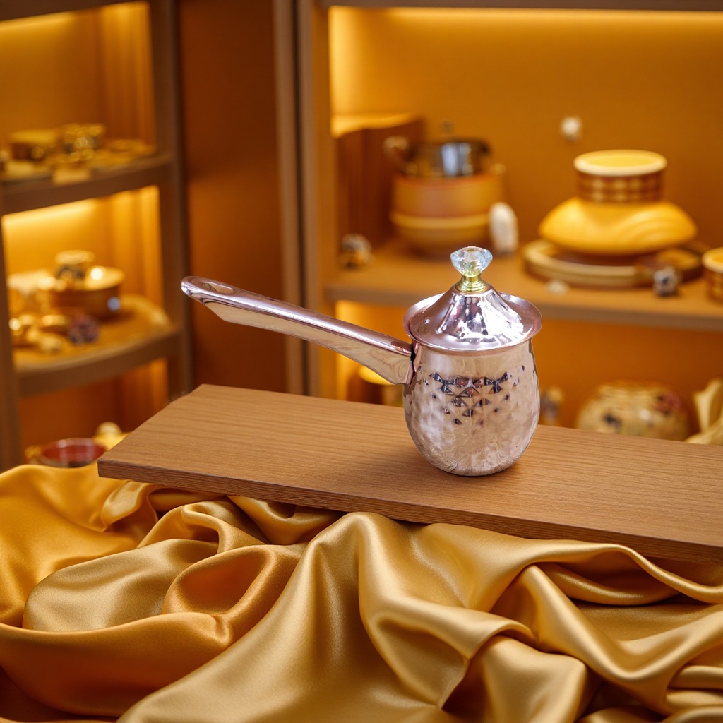 土耳其咖啡壶，不锈钢餐具，茶壶细节图