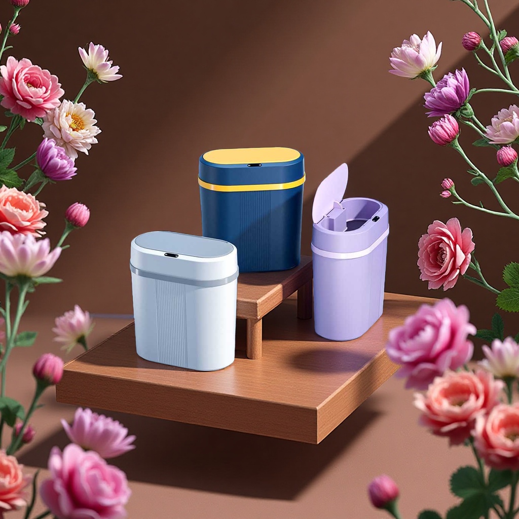 A large-capacity foldable garbage bag storage bucket for household use, suitable for the living room, bathroom and kitchen, with a capacity of 20 liters Application Scenario