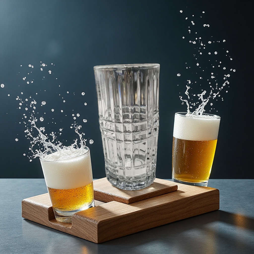 啤酒杯家用大容量玻璃啤酒杯防滑杯底清爽口感饮酒杯