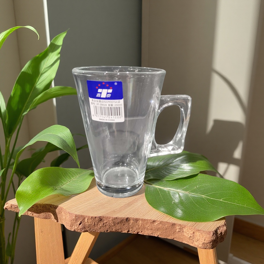 Green Apple Glass Cup 180ml, insulated glass cup, household cup with wooden lid design details Picture