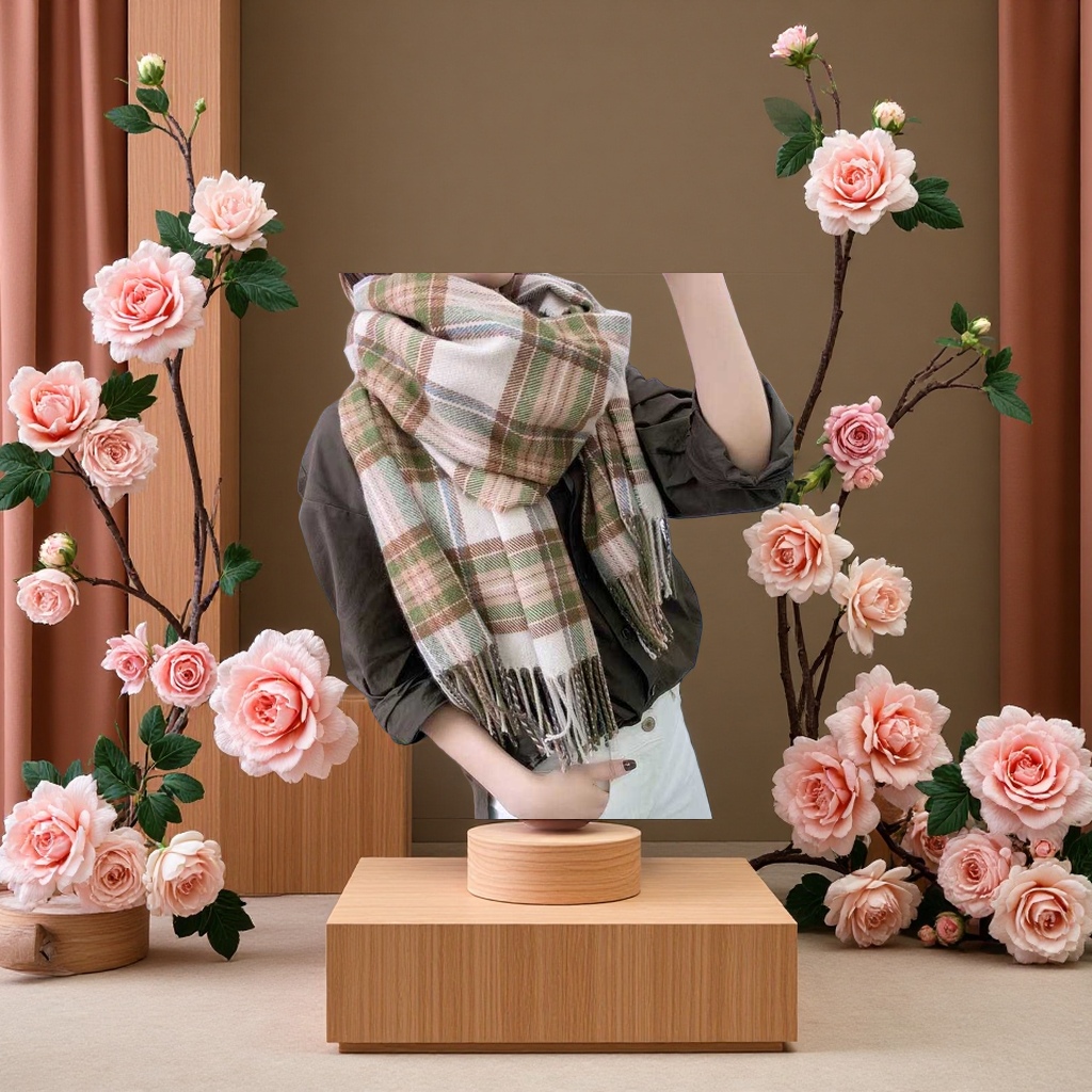 A thick and warm cashmere scarf for women, a fashionable and versatile scarf for autumn and winter