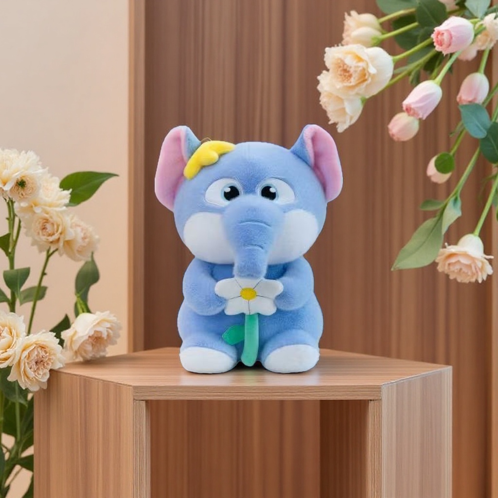 Plush toy with flower elephant, cute and soft children's gift plush105344101 Specification image
