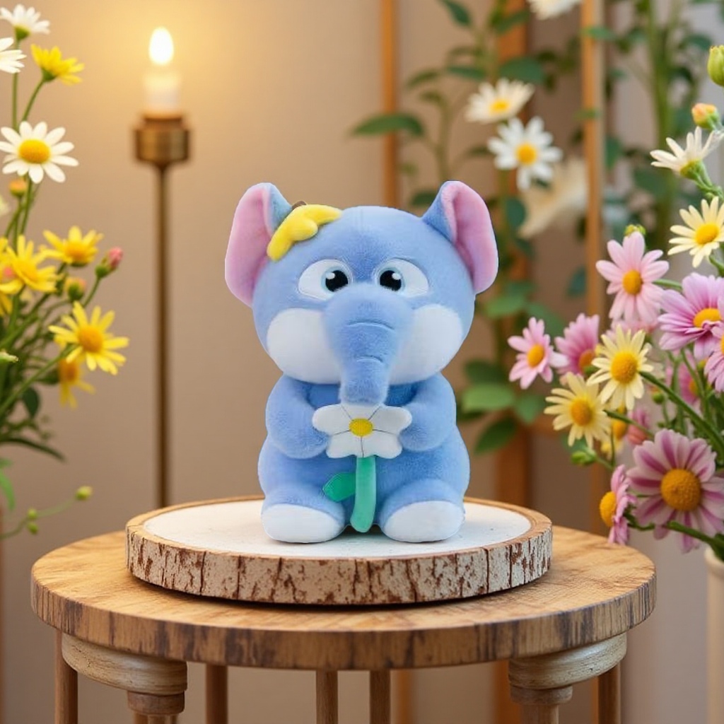 毛绒玩具抱花大象可爱柔软儿童礼物 plush105344101
