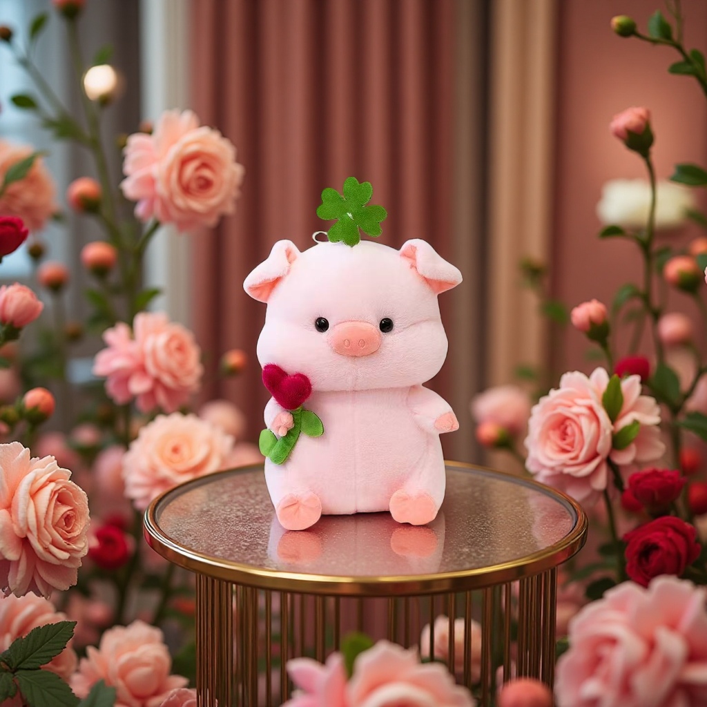 Pig-hugging plush toy, cute and soft children 's gift plush doll 18cm details Picture