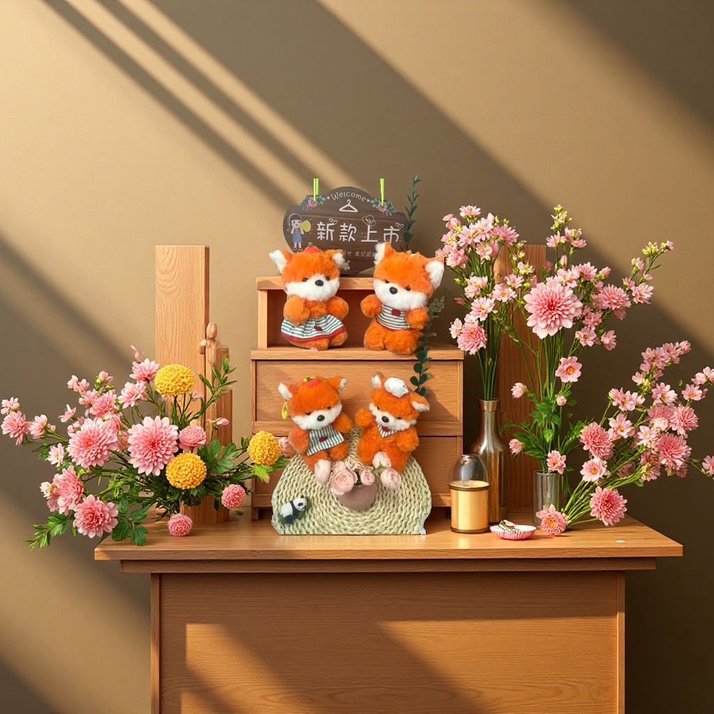Plush toys, cute foxes, soft and adorable dolls, children's throw pillows as gifts details Picture