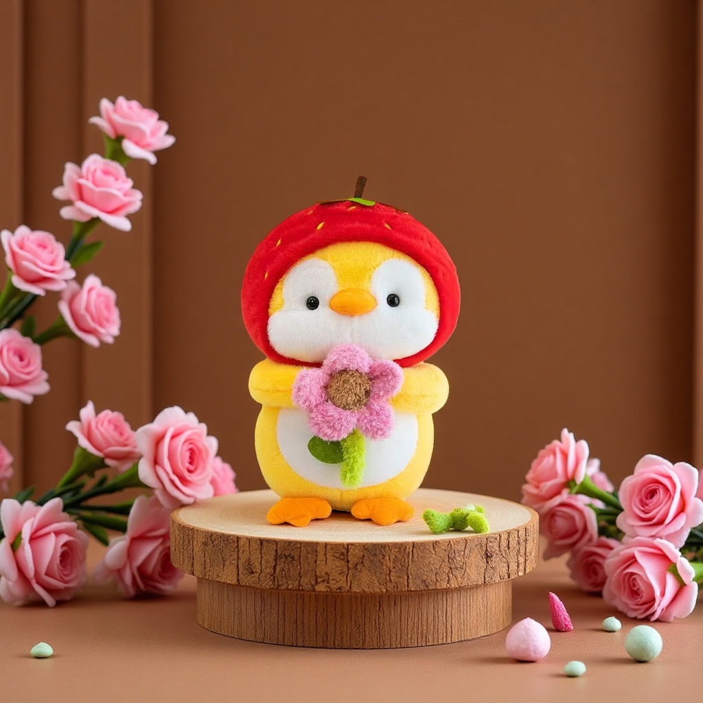 plush toy, flower penguin, cute and soft children 's gift plush