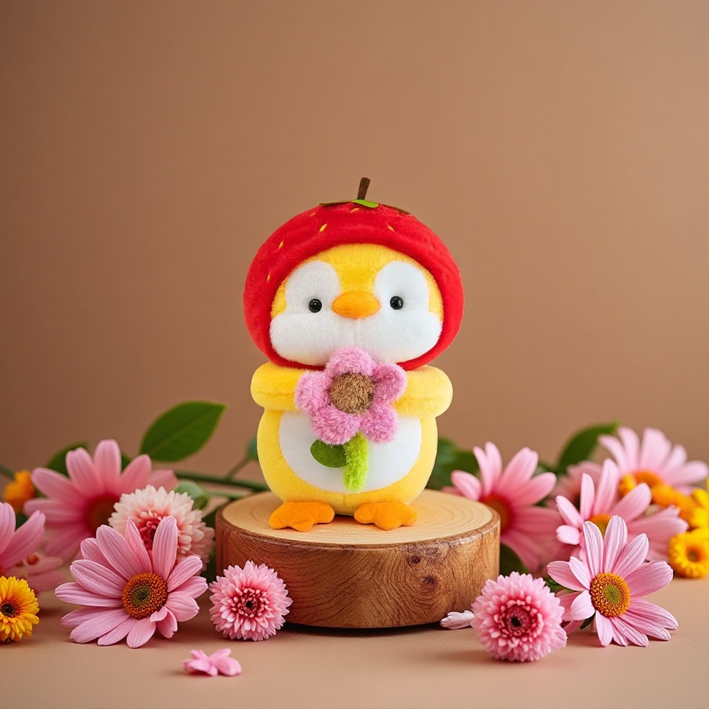 plush toy, flower penguin, cute and soft children 's gift plush details Picture