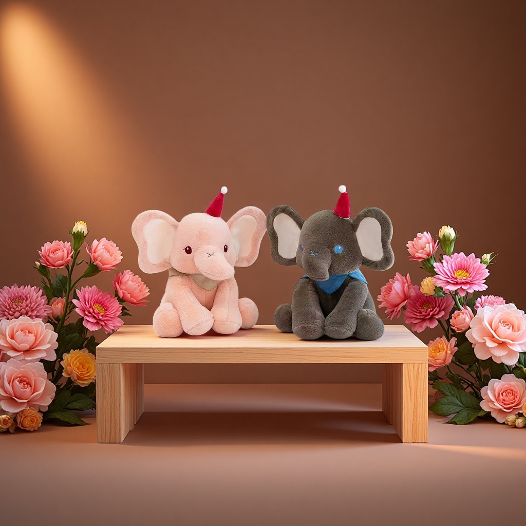 Peluche lindo elefante plush grande muñeca suave details Picture
