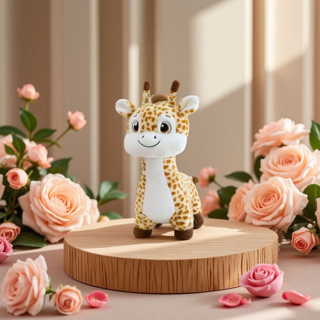 Giraffe plush toy, cute standing pet doll, children's gift Application Scenario