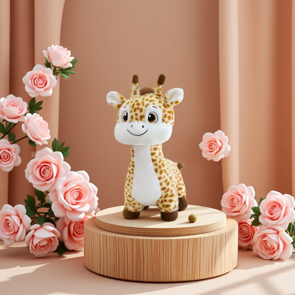 Giraffe plush toy, cute standing pet doll, children's gift
