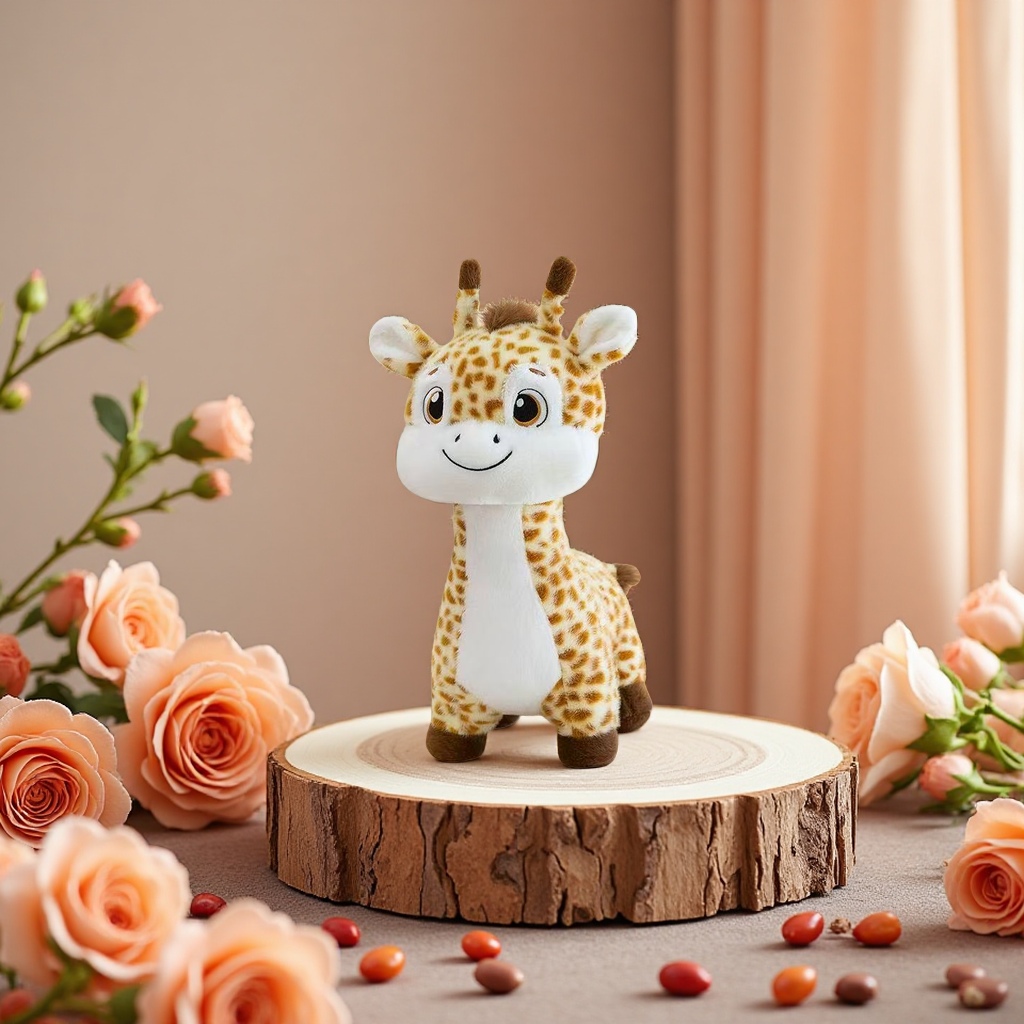 Giraffe plush toy, cute standing pet doll, children's gift details Picture