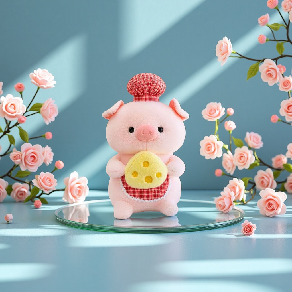Chef pig plush toy, cute and soft pillow toy, children's gift, 15cm