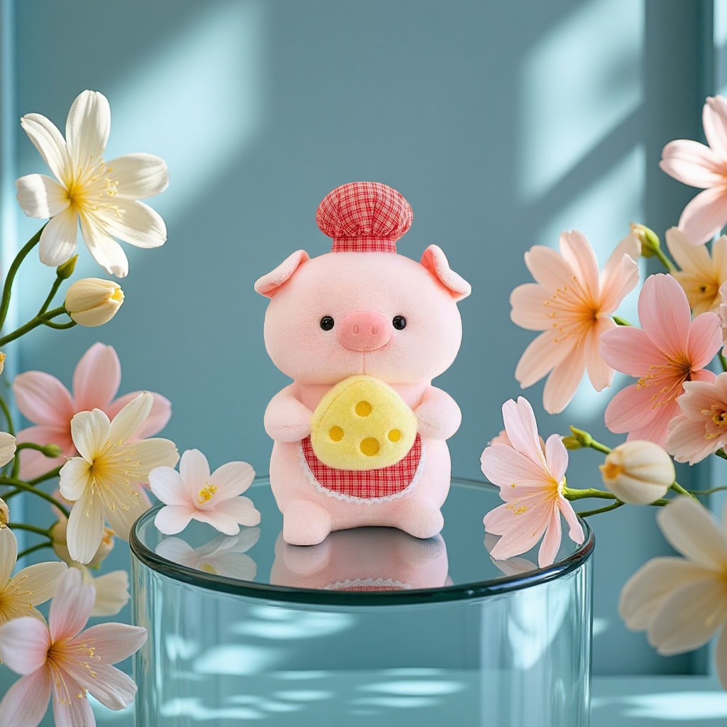 Chef pig plush toy, cute and soft pillow toy, children's gift, 15cm Application Scenario