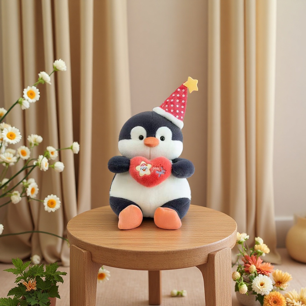 Plush toy with heart-shaped penguin, cute and soft children's doll plush105727429 Specification image