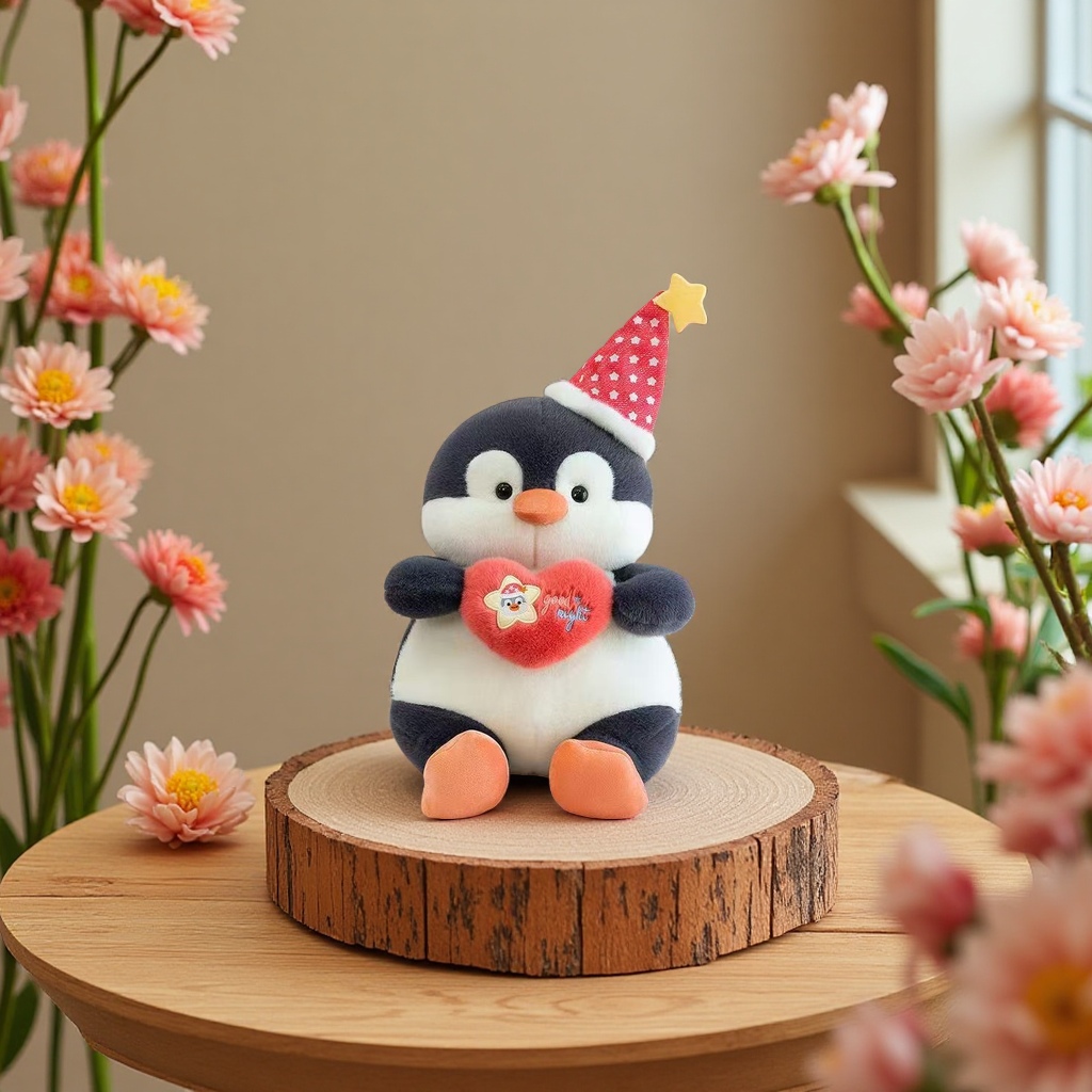 Plush toy with heart-shaped penguin, cute and soft children's doll plush105727429 Application Scenario
