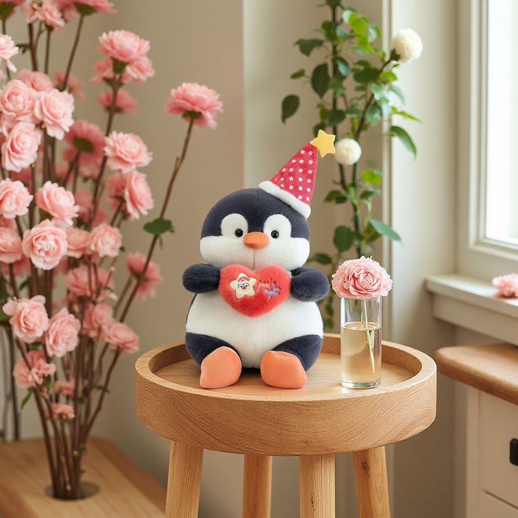 Plush toy with heart-shaped penguin, cute and soft children's doll plush105727429 details Picture