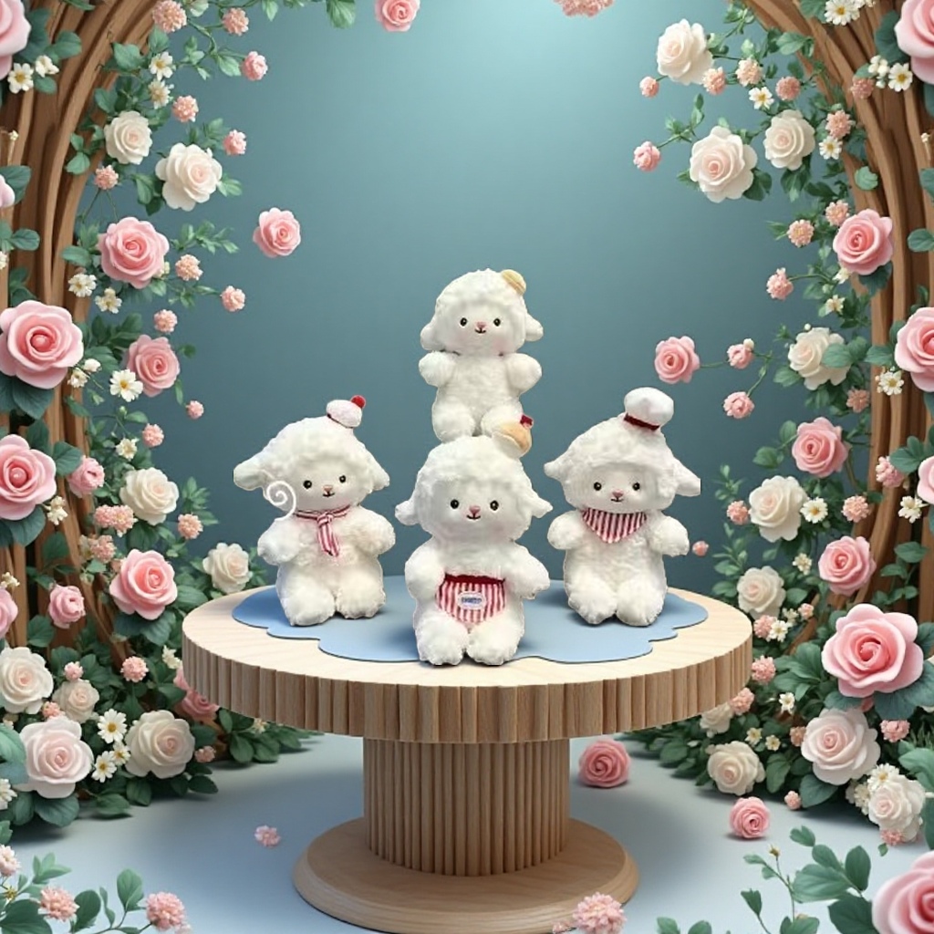 Cute little sheep plush toy, soft and warm pillow doll gift