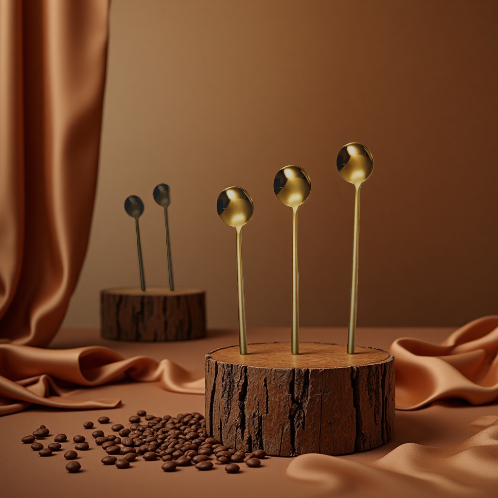 Metal medicine spoon, coffee bean measuring spoon, metal small spoon, household precision measuring seasoning spoon details Picture