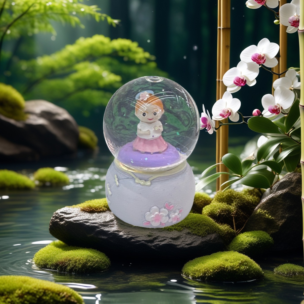 树脂水晶球梦幻星空装饰摆件家居摆设客厅装饰品裙子小女孩水晶球产品图