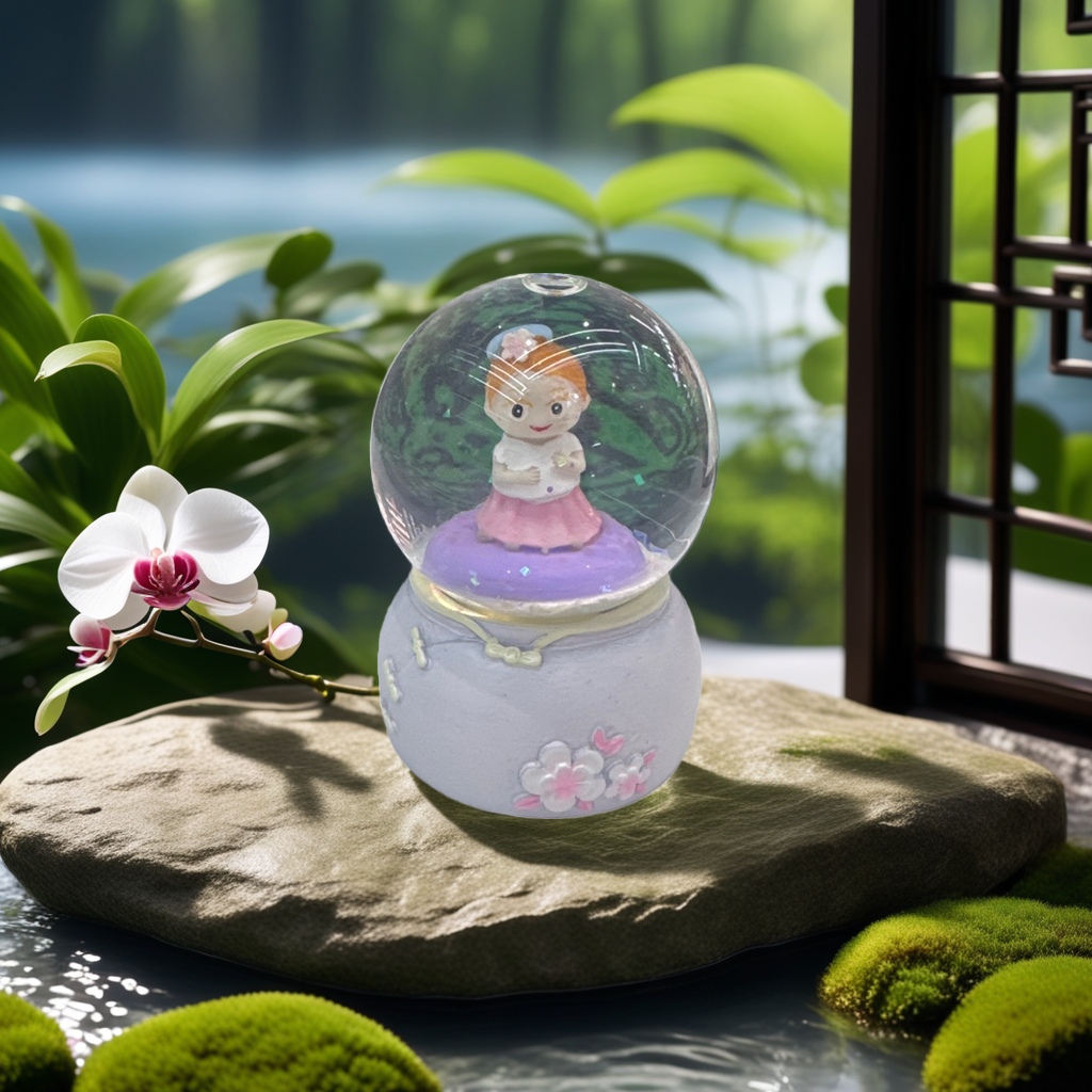 树脂水晶球梦幻星空装饰摆件家居摆设客厅装饰品裙子小女孩水晶球