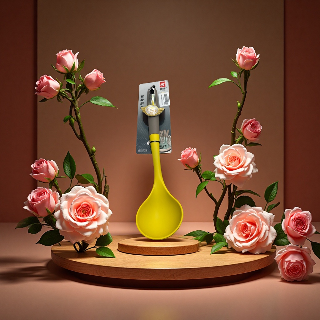 胶勺不锈钢大容量搅拌勺厨房调料勺带刻度防烫手柄