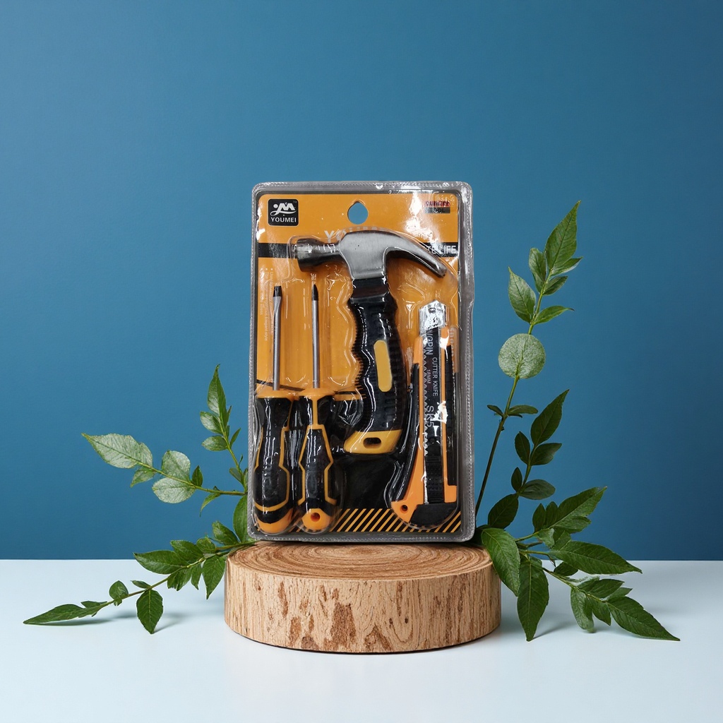 Mini hammer four-piece set of portable and practical hardware tools